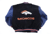 Vintage Denver Broncos Football Leather Suede Full Zip Jacket