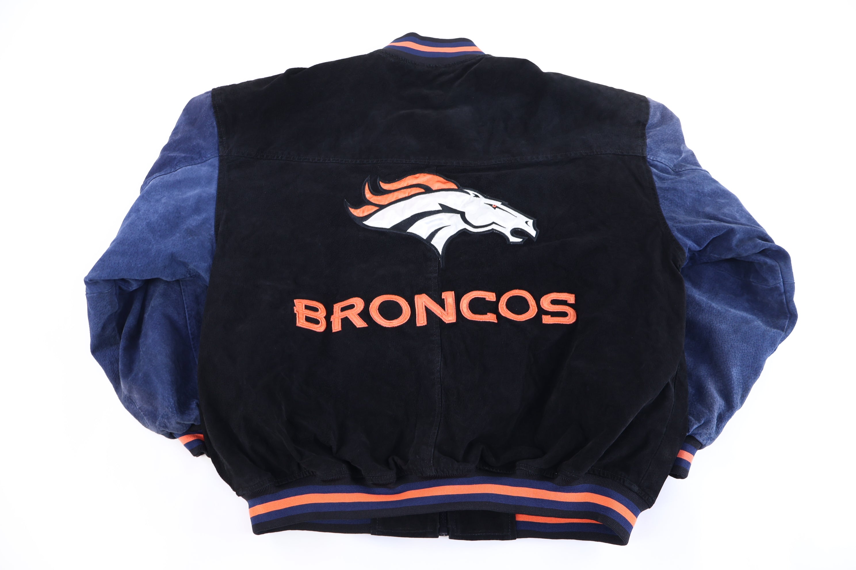 Vintage Denver Broncos Football Leather Suede Full Zip Jacket