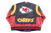 90's Kansas City Chiefs Football Leather Full Zip Jacket