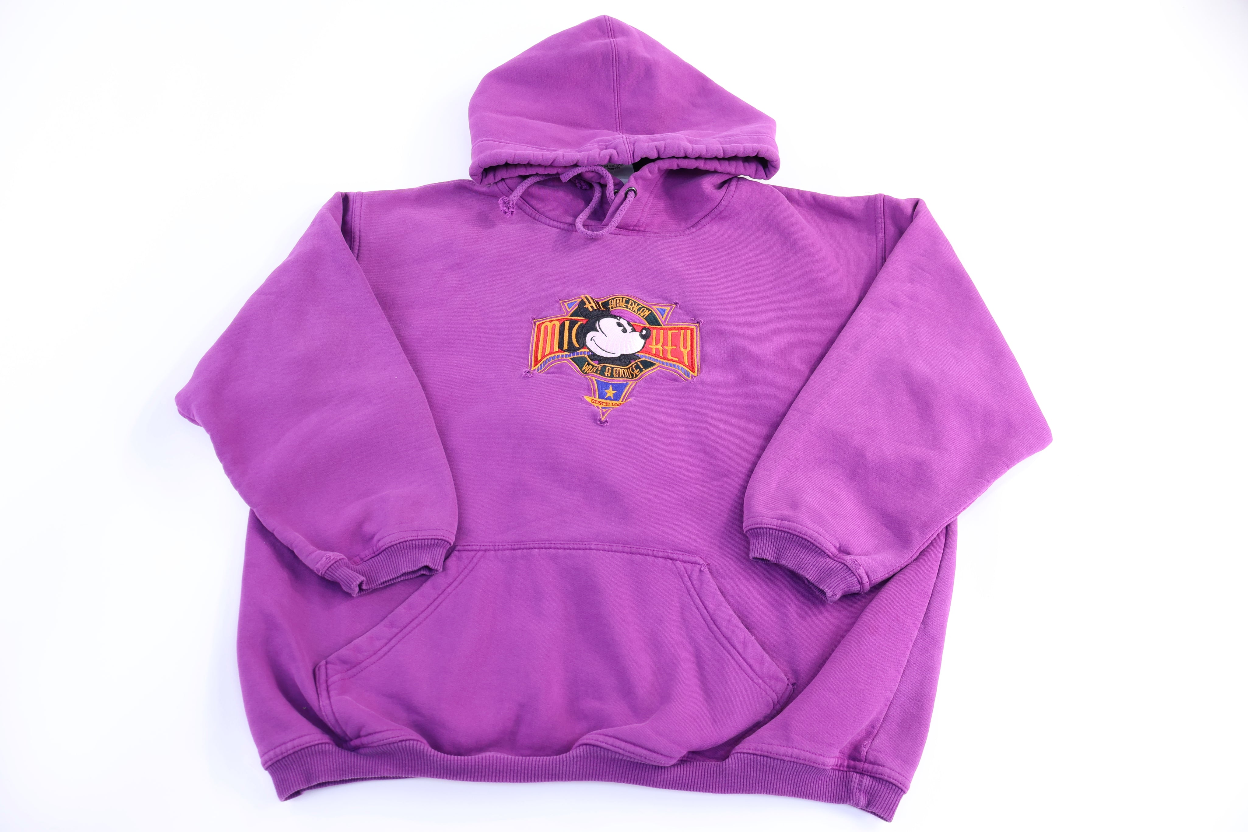 Vintage Mickey Mouse Embroidered Pullover Hoodie