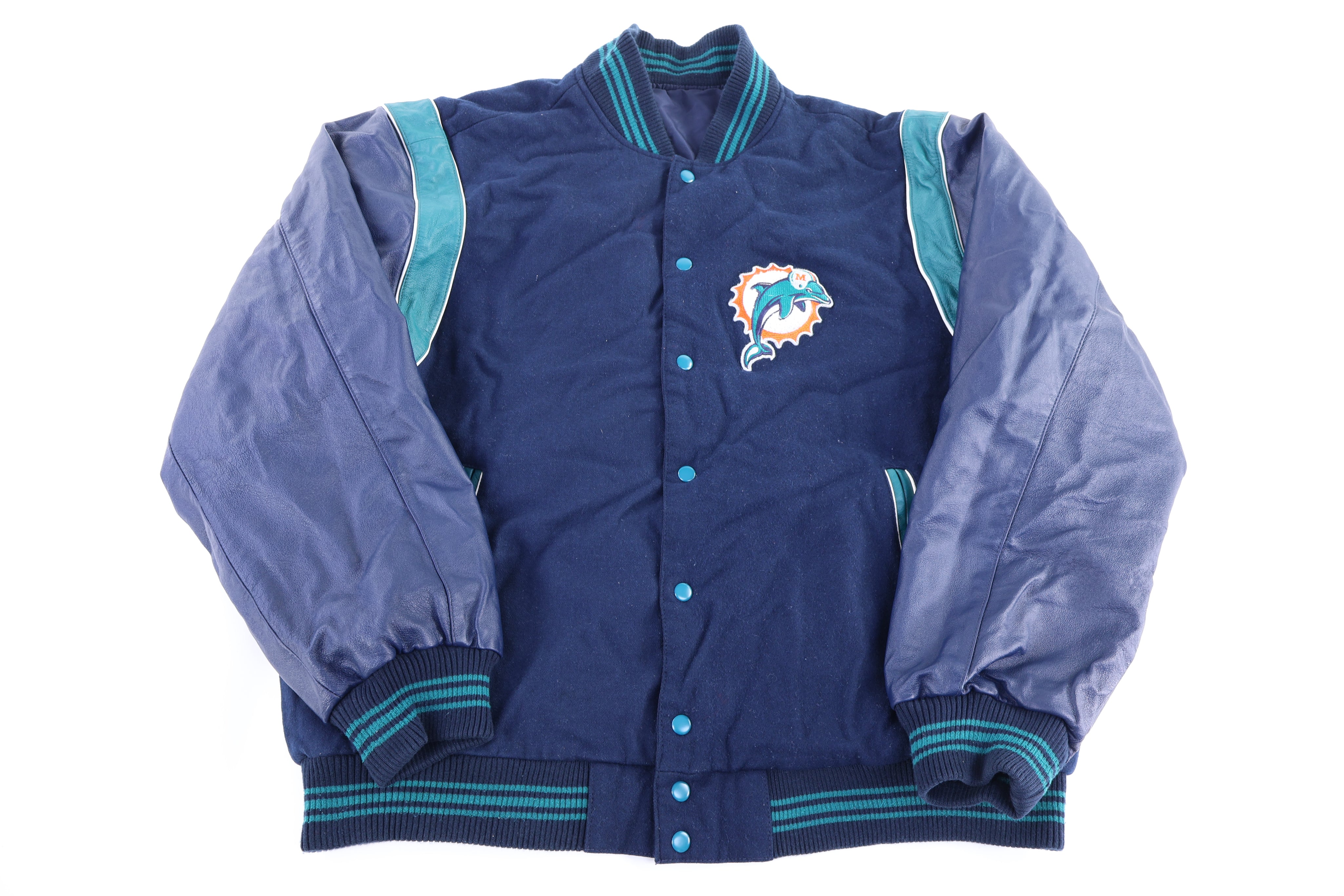 Vintage Miami Dolphins Football Reversible Bomber Jacket