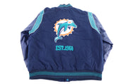 Vintage Miami Dolphins Football Reversible Bomber Jacket