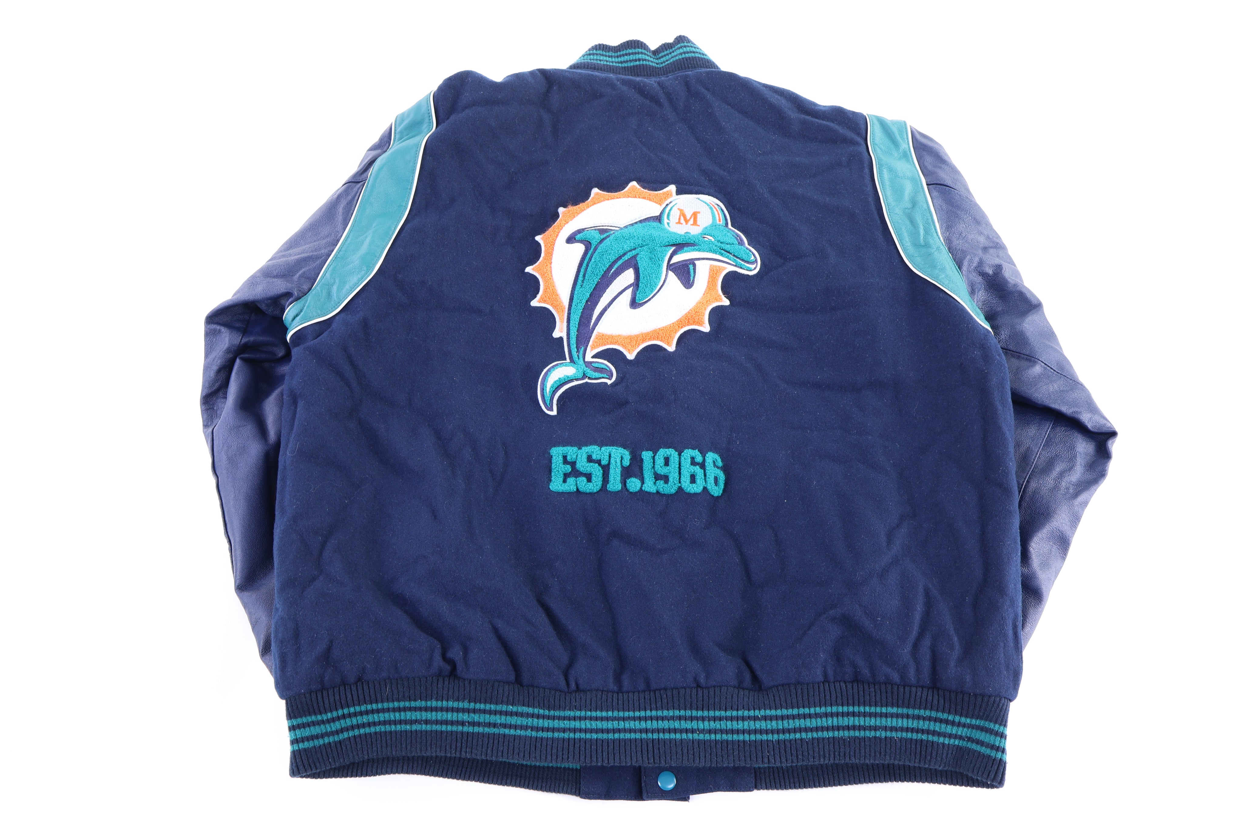 Vintage Miami Dolphins Football Reversible Bomber Jacket