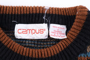 90's Campus Multipattern Knit Sweater
