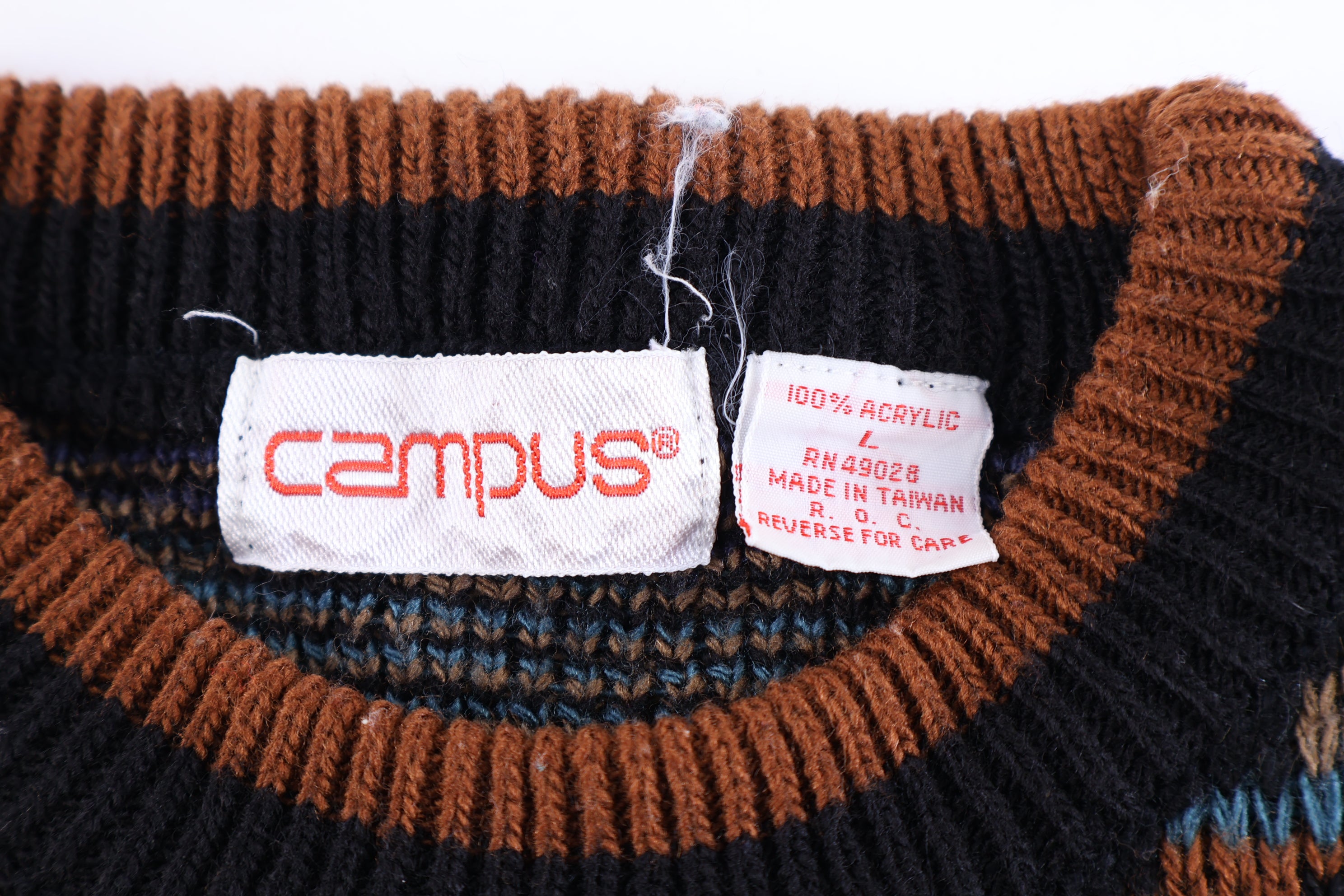 90's Campus Multipattern Knit Sweater