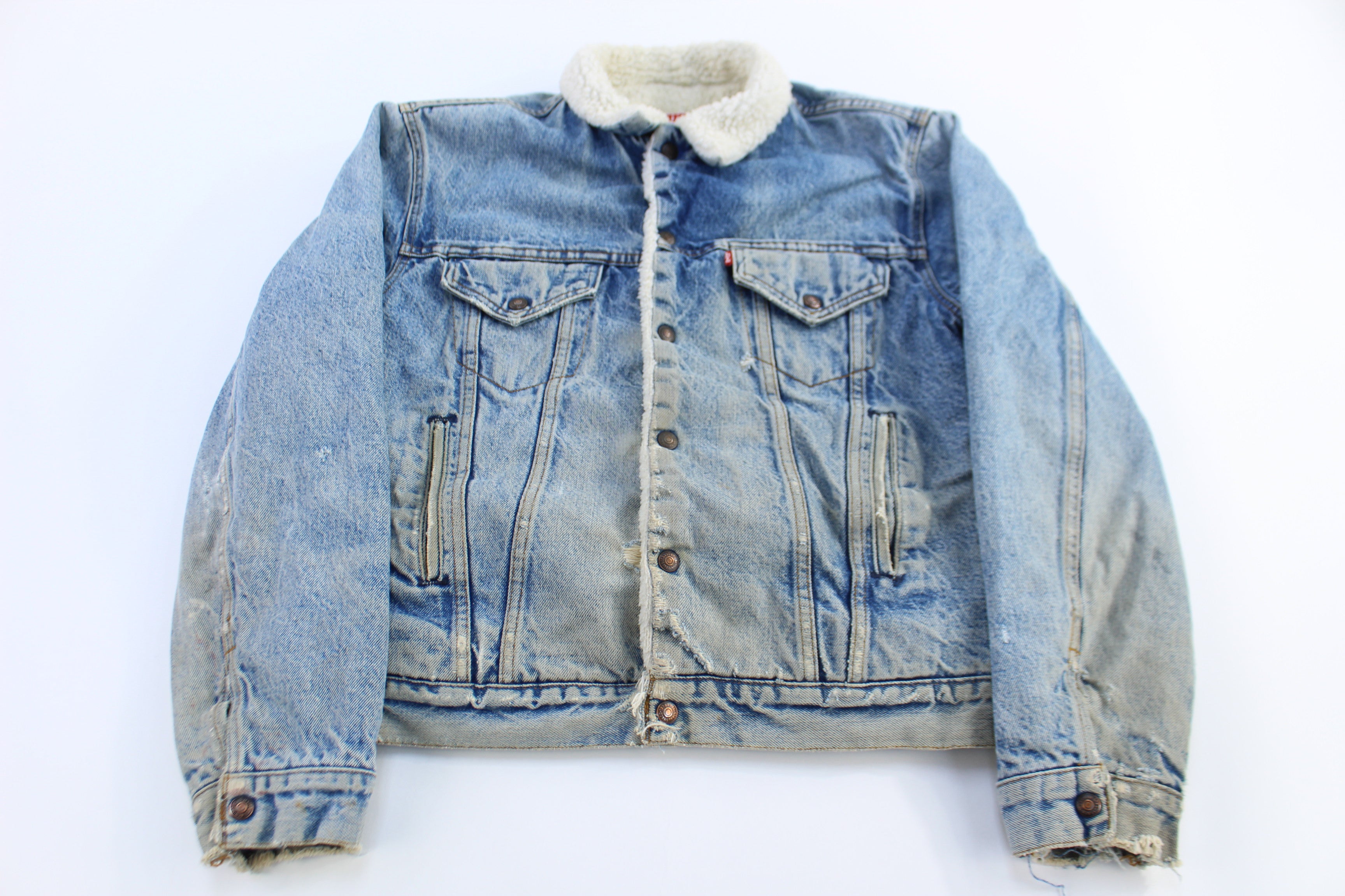 80's Levi's Medium Wash Sherpa Lined Trucker Jacket