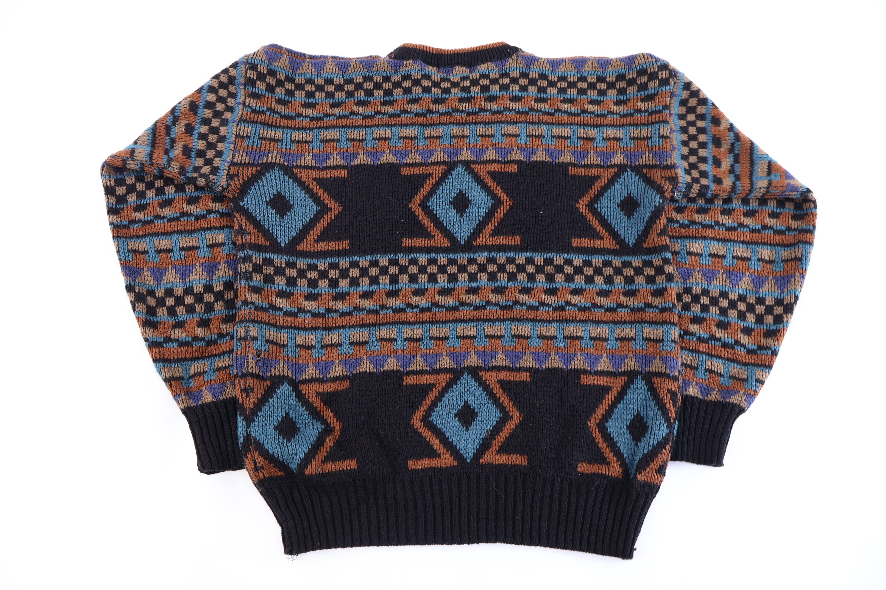 90's Campus Multipattern Knit Sweater