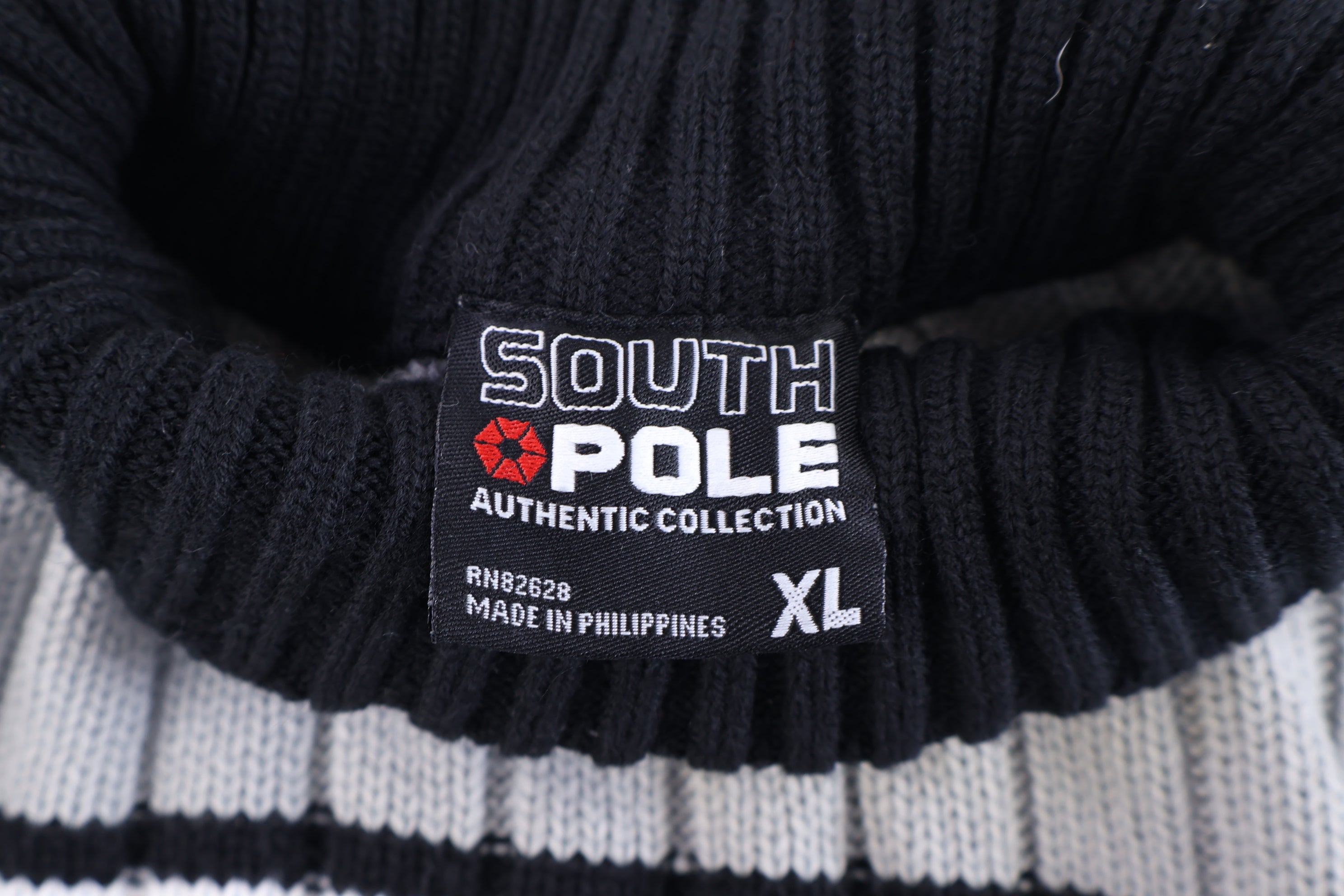 Southpole Black, Grey & White Knit Sweater