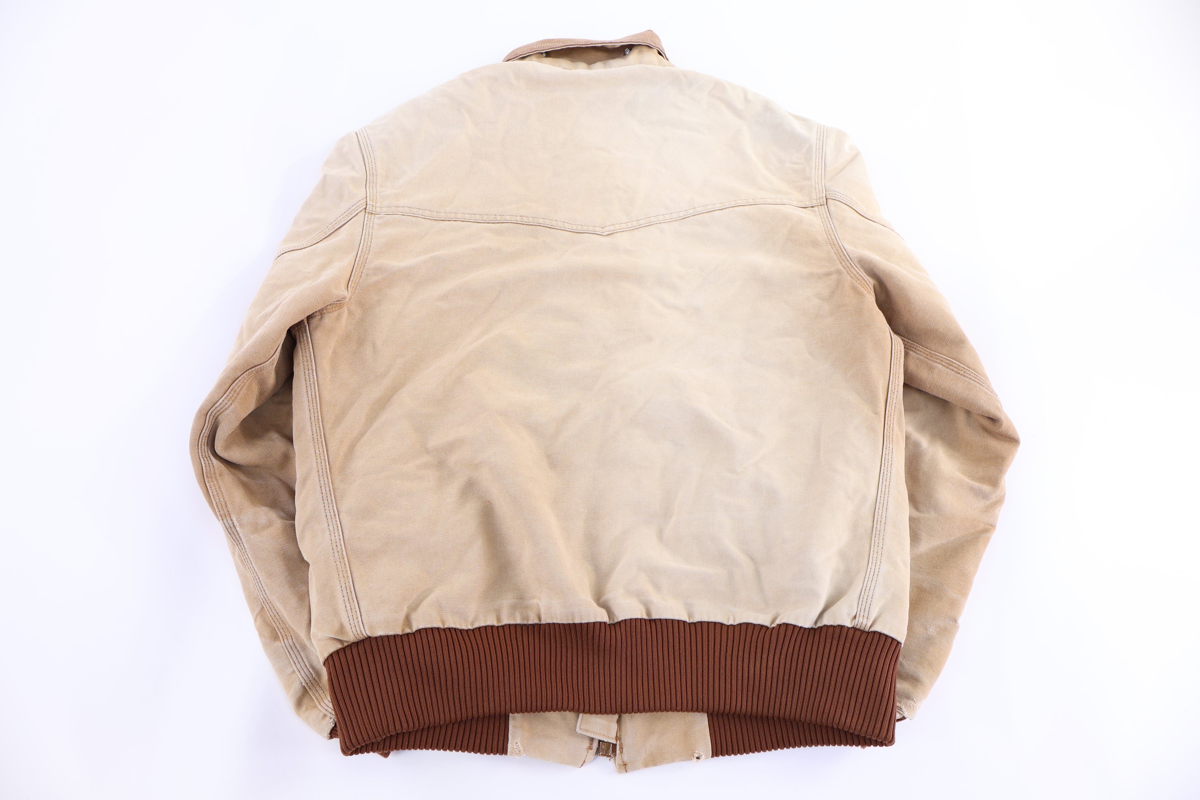90's Carhartt Logo Patch Tan Santa Fe Full Zip Jacket