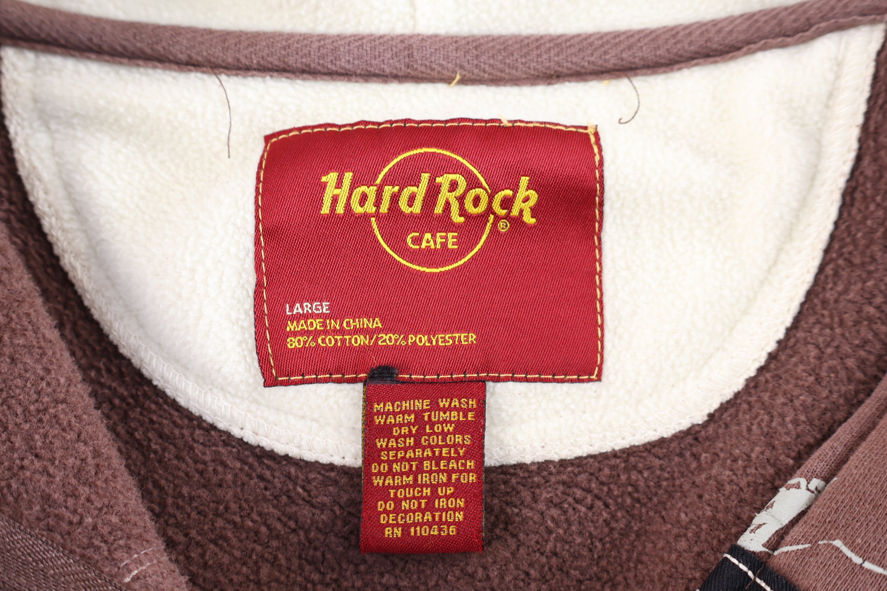 Hard Rock Cafe Embroidered Brown Full Zip Jacket