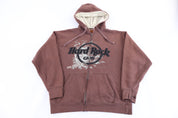 Hard Rock Cafe Embroidered Brown Full Zip Jacket