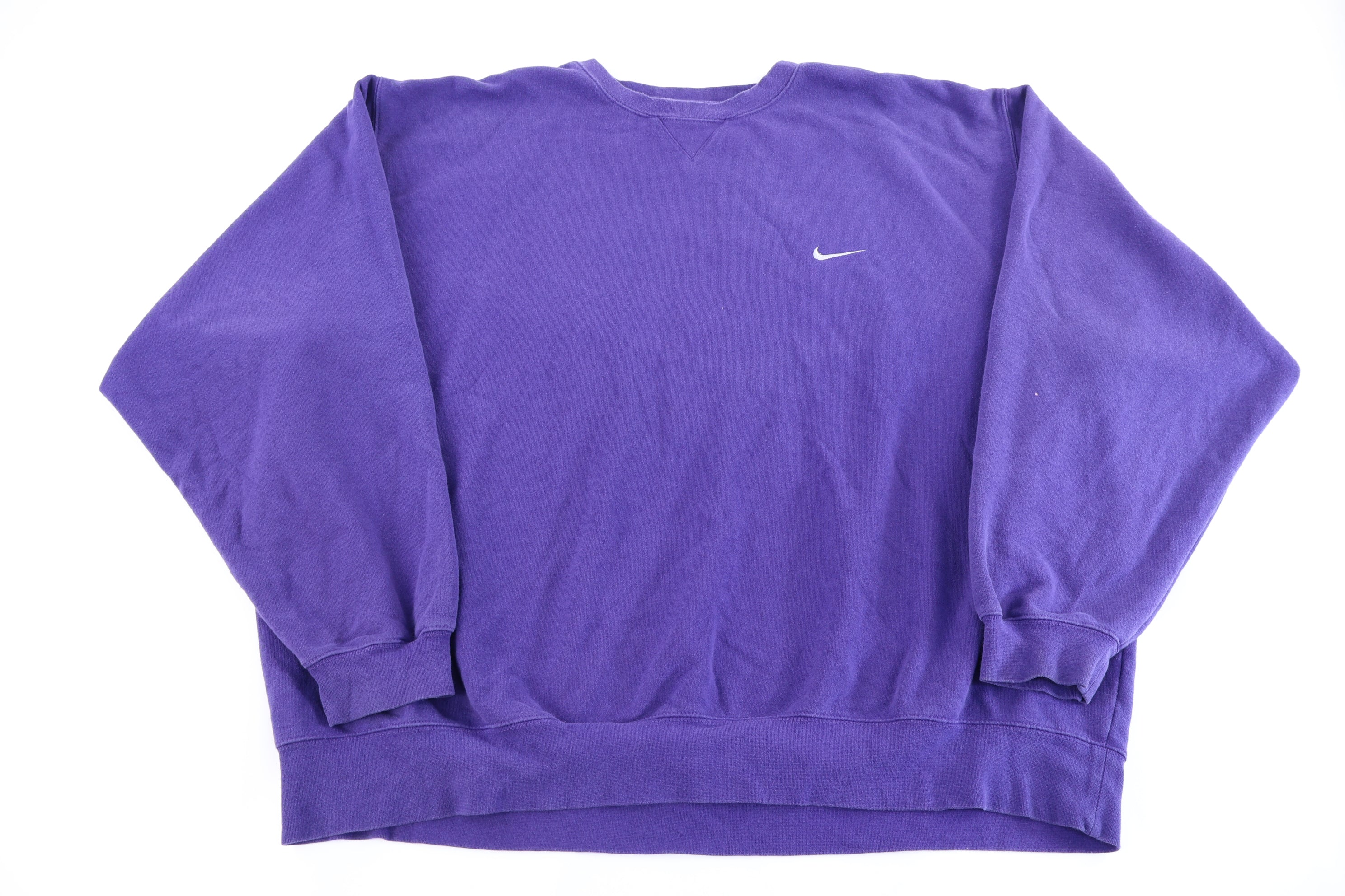 Vintage Nike Embroidered Logo Purple Sweatshirt