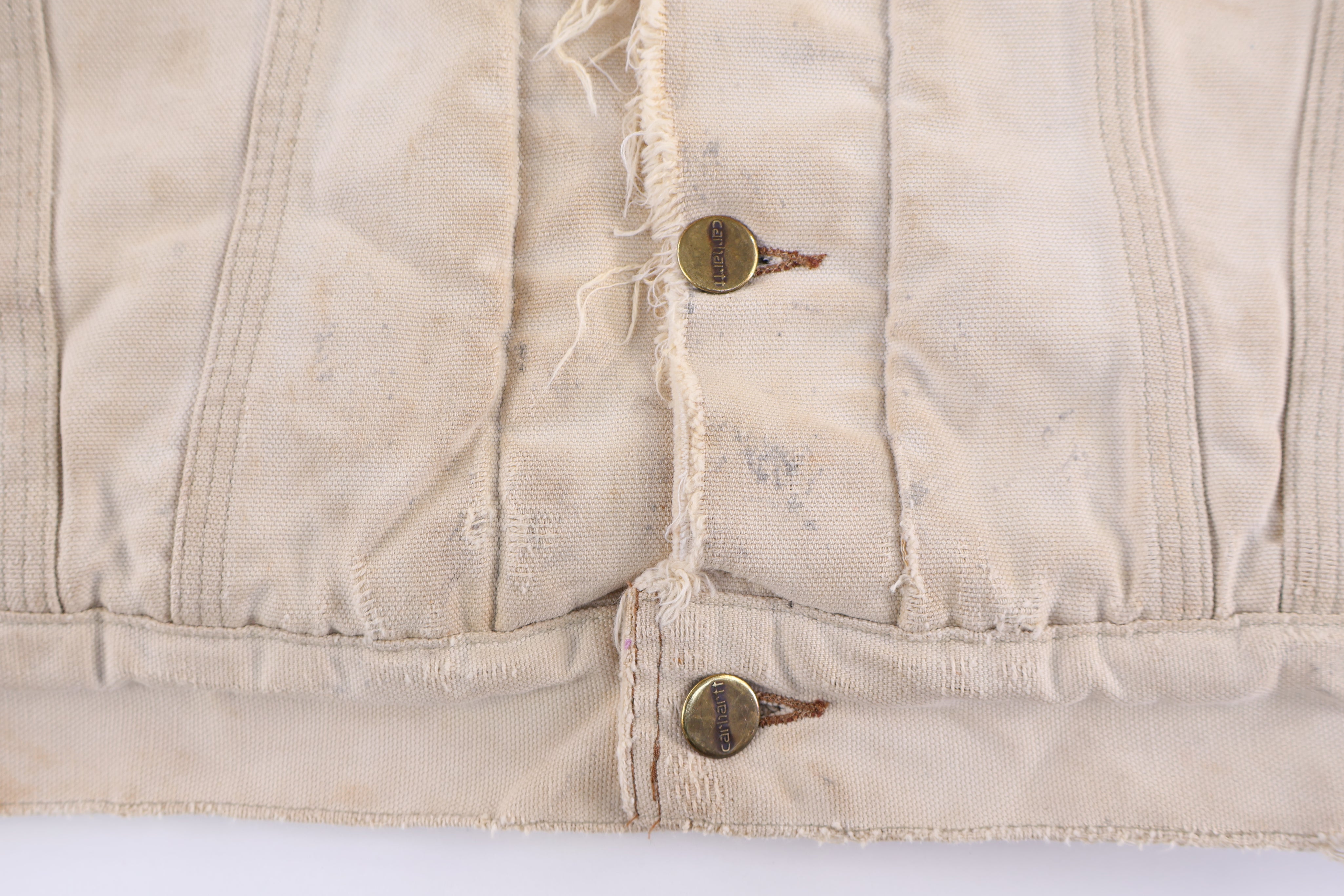 Carhartt Logo Patch Tan Blanket Lined Trucker Jacket