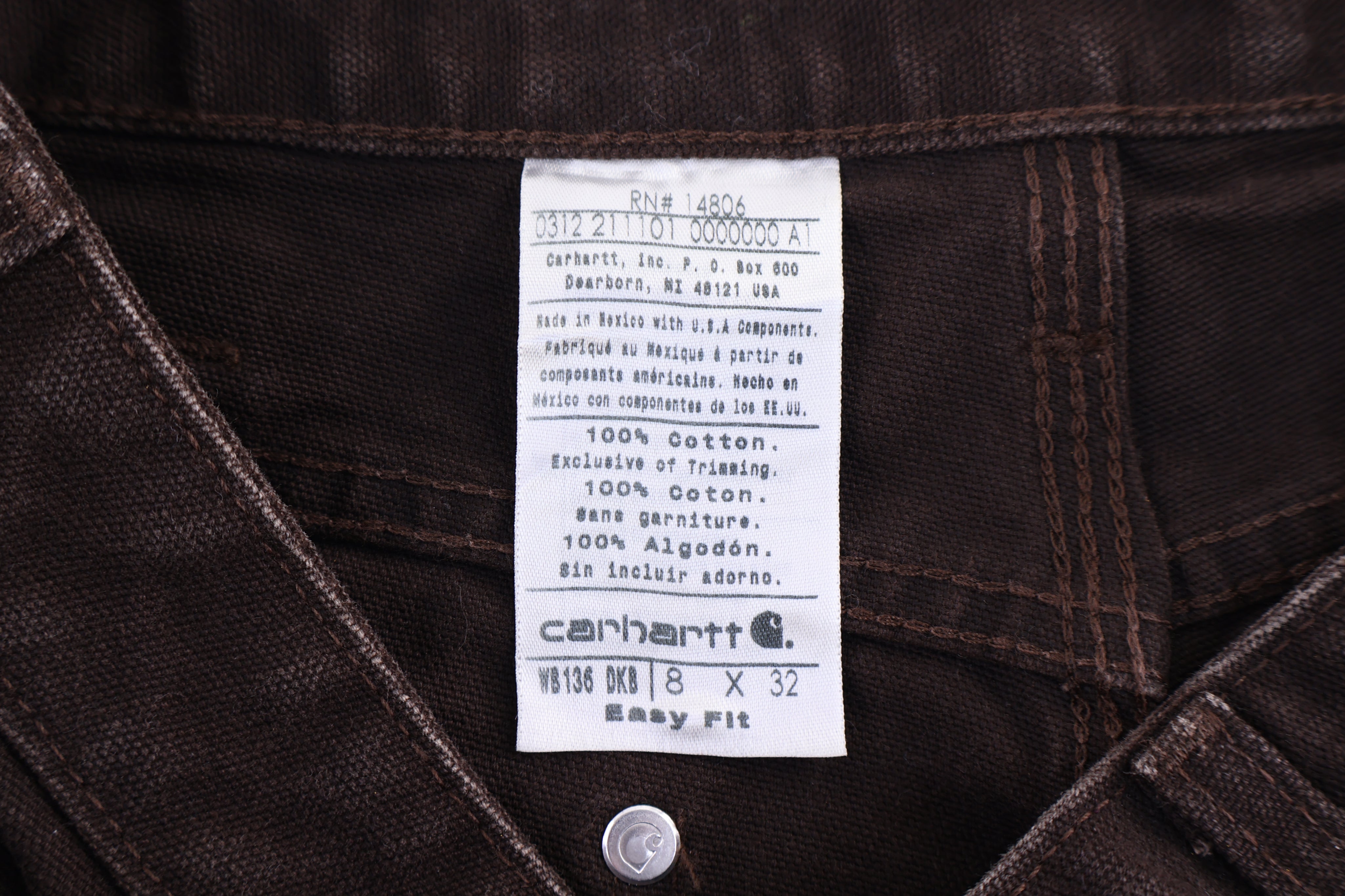 Women's Carhartt Logo Patch Brown Double Knee Pants