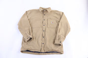 Carhartt Logo Patch Tan Fleece Lined LS Button Down
