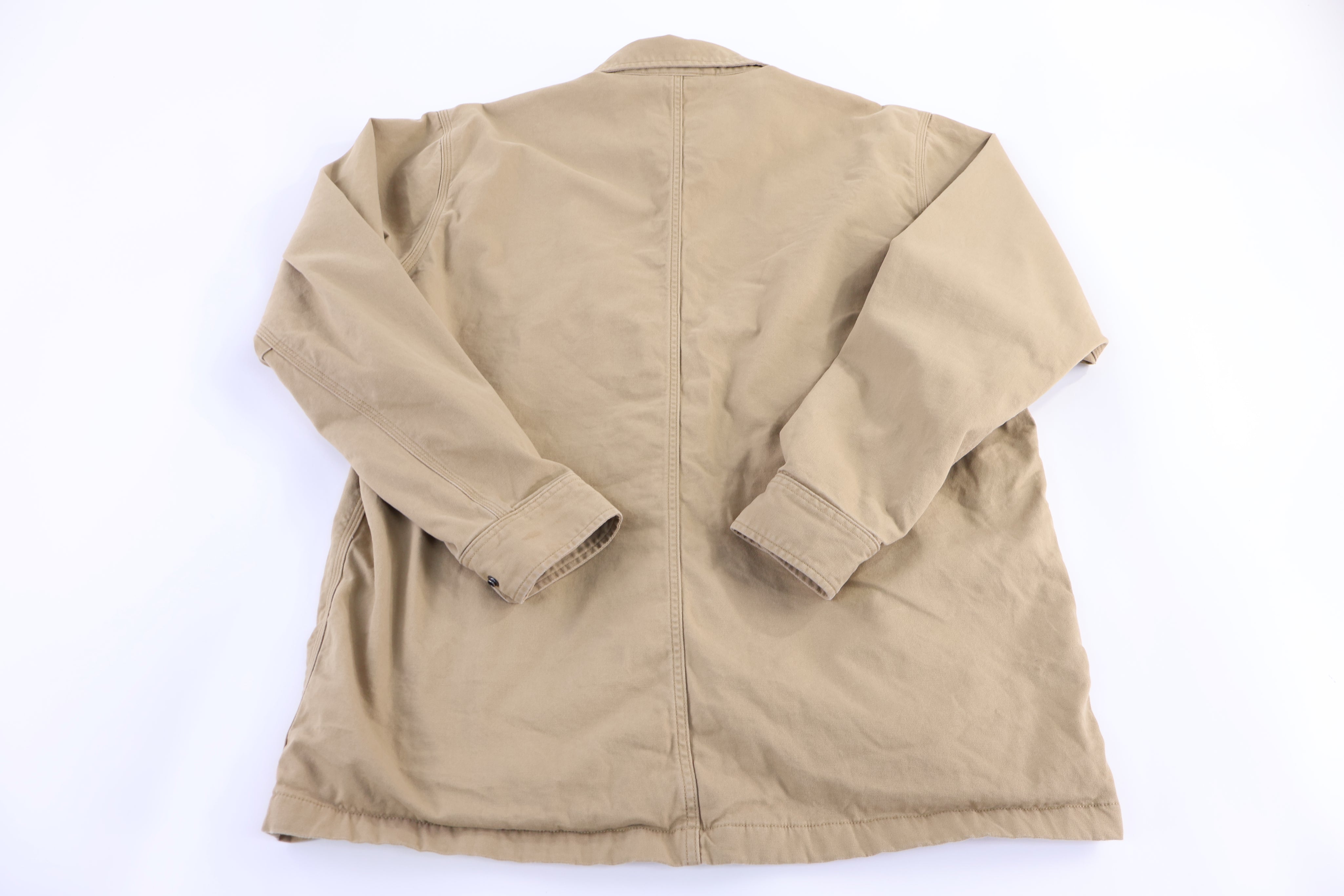 Carhartt Logo Patch Tan Fleece Lined LS Button Down