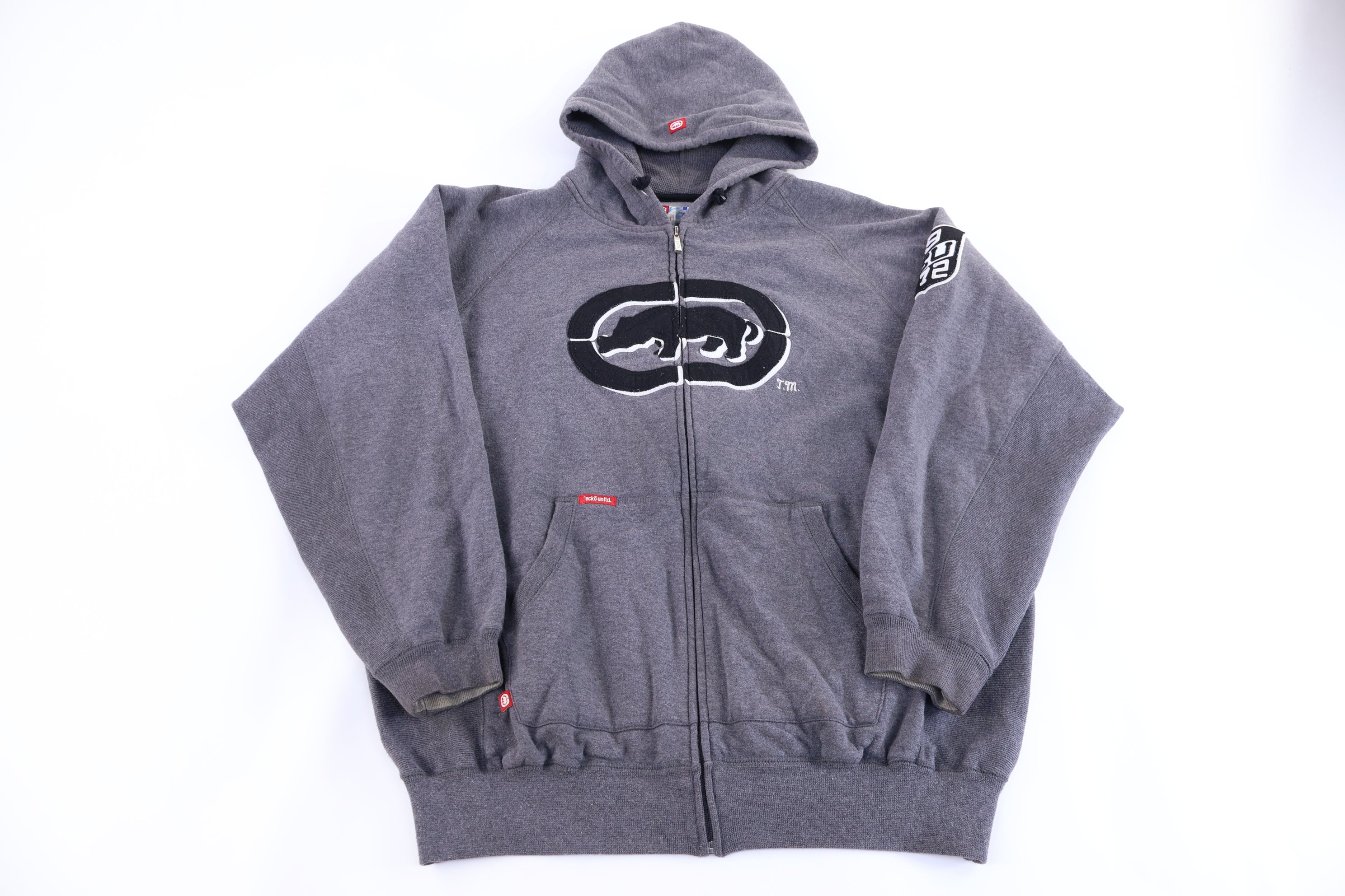 Ecko Unlimited Embroidered Grey Full Zip Jacket