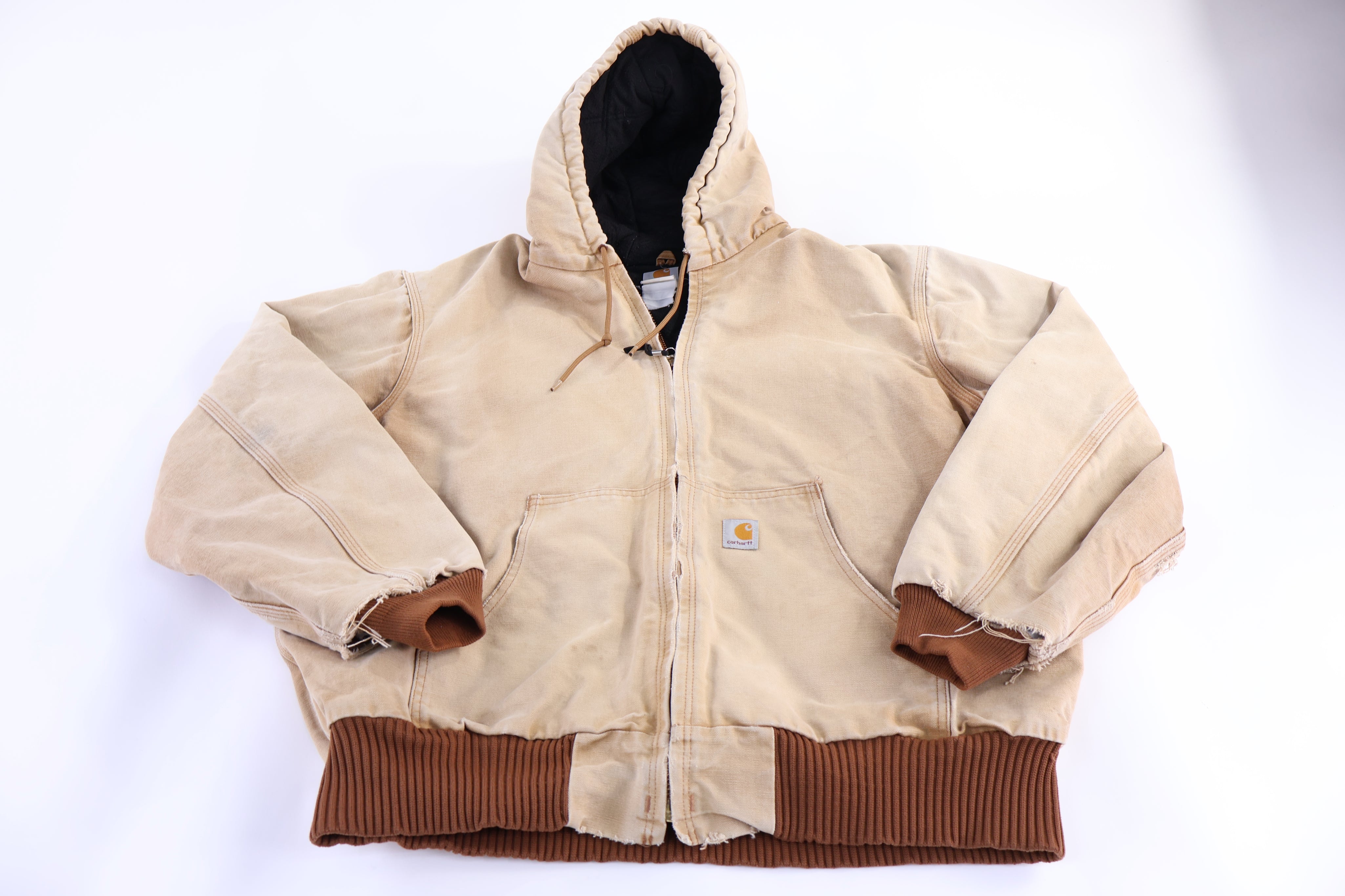Carhartt Logo Patch Tan Full Zip Jacket