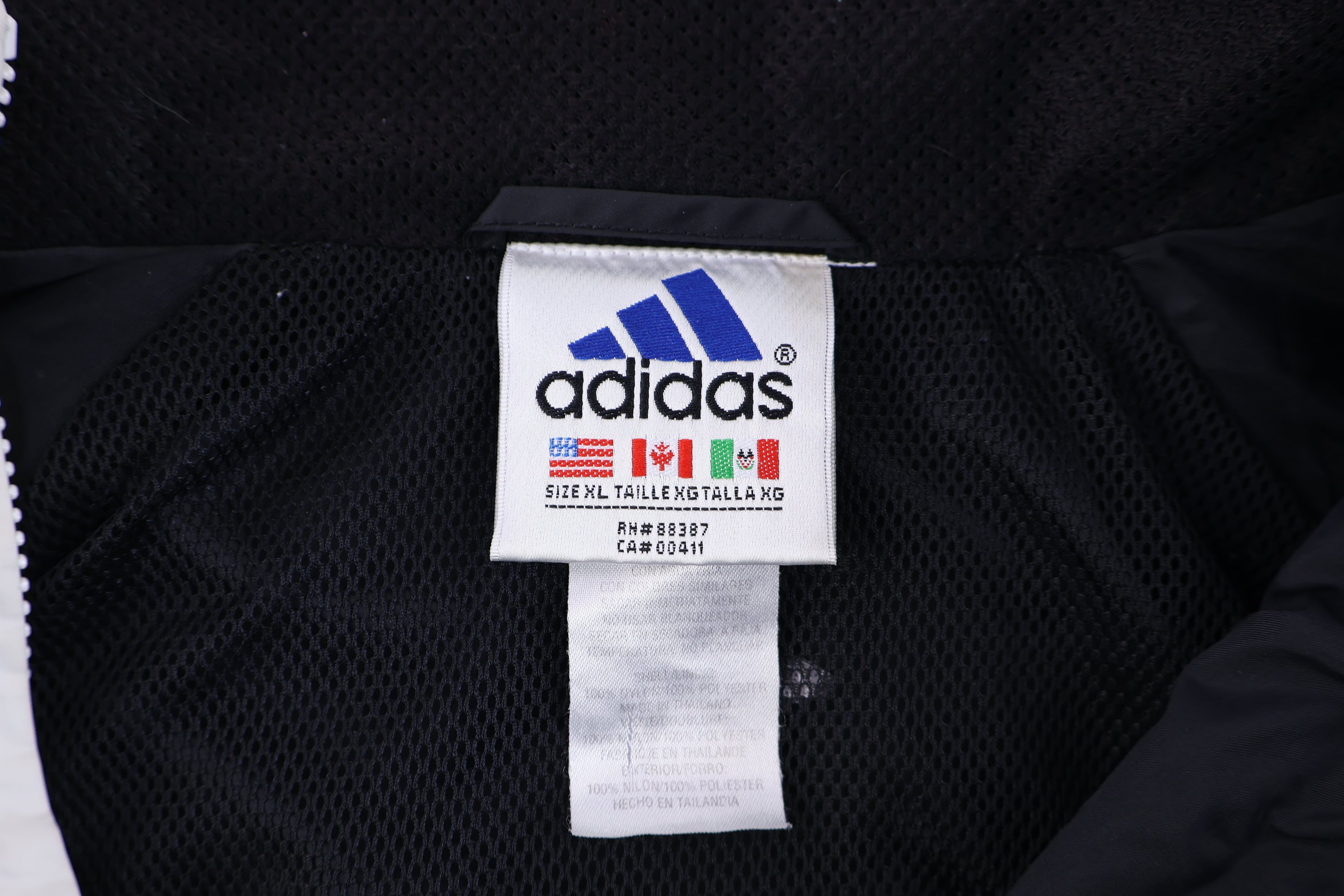 90's Adidas Embroidered Logo Black & White Jacket
