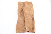 90's Carhartt Logo Patch Tan Quilted Lined Pants