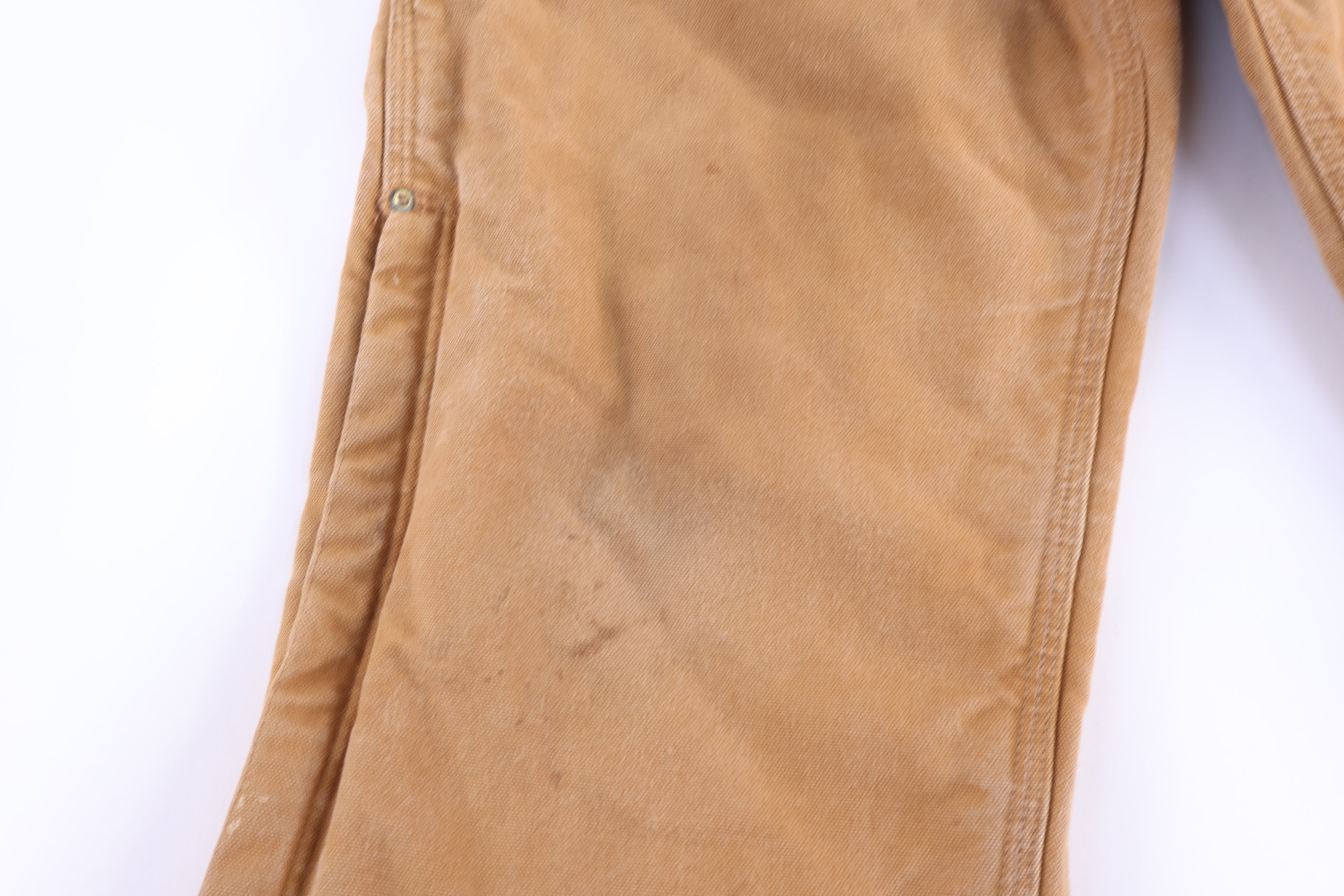90's Carhartt Logo Patch Tan Quilted Lined Pants
