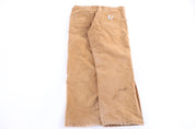 90's Carhartt Logo Patch Tan Quilted Lined Pants