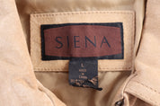 Women's Vintage Siena Tan Leather Suede Full Zip Jacket