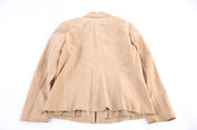 Women's Vintage Siena Tan Leather Suede Full Zip Jacket
