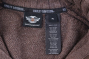 Harley Davidson Motorcycles Brown Quarter Zip Pullover