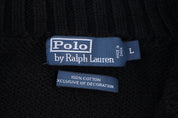 Polo by Ralph Lauren Embroidered Logo Black Quarter Zip Pullover