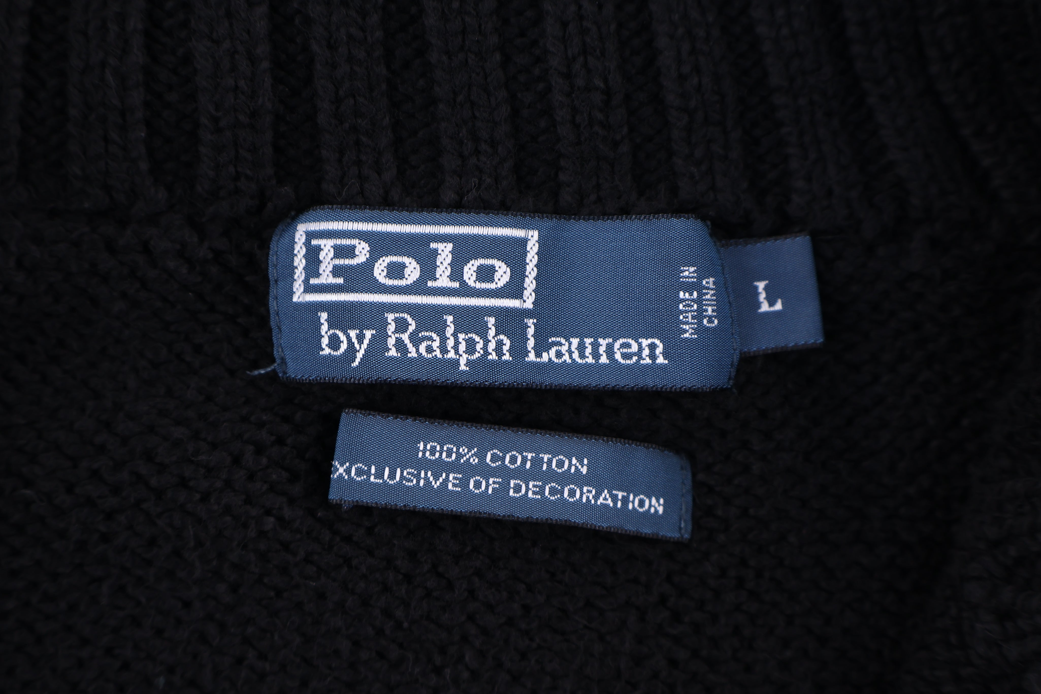 Polo by Ralph Lauren Embroidered Logo Black Quarter Zip Pullover