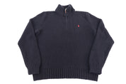 Polo by Ralph Lauren Embroidered Logo Black Quarter Zip Pullover