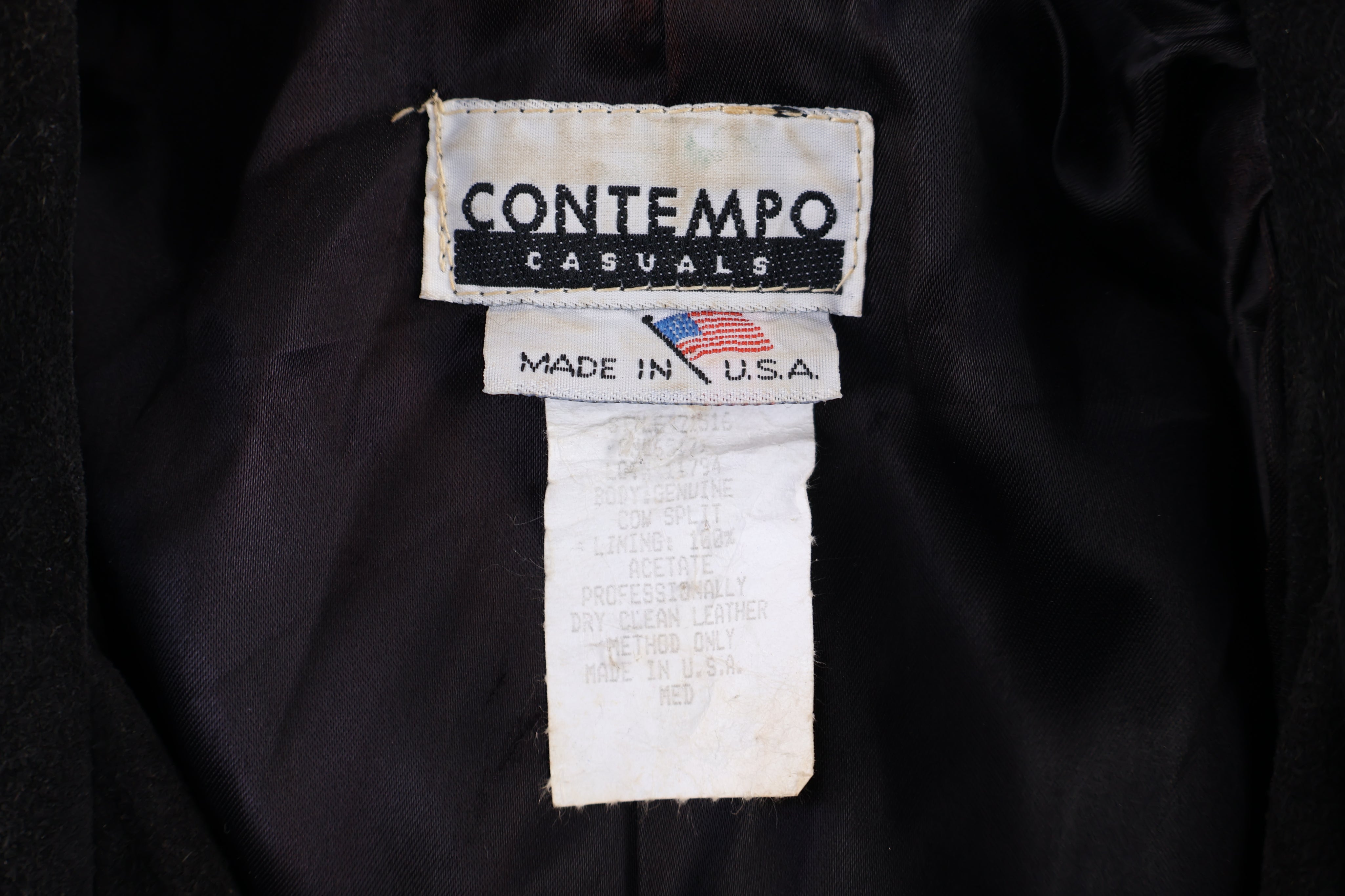 Women's 90's Contempo Black Leather Suede Jacket