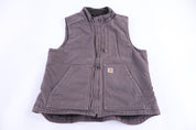 Women's Carhartt Logo Patch Grey Full Zip Vest