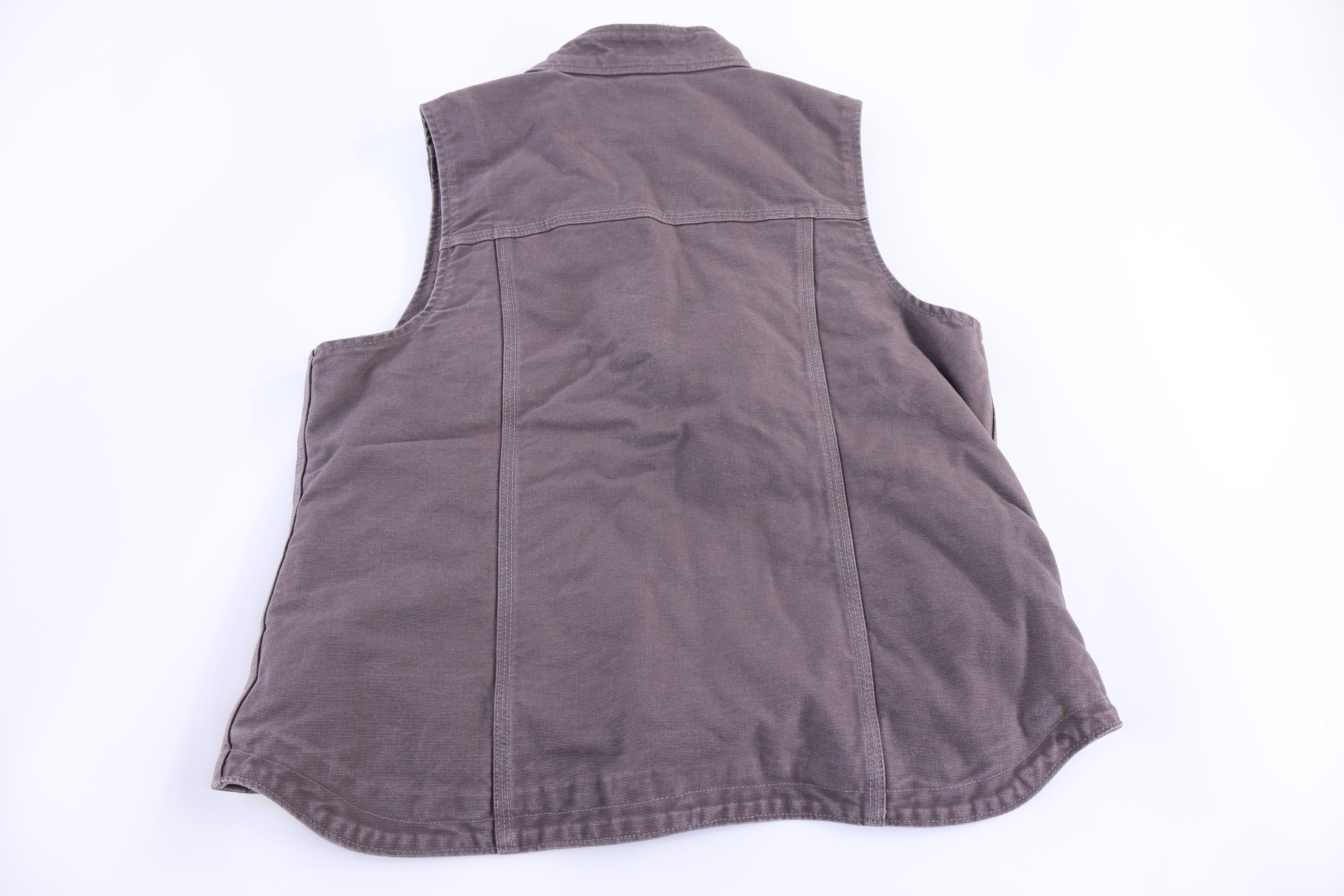 Women's Carhartt Logo Patch Grey Full Zip Vest