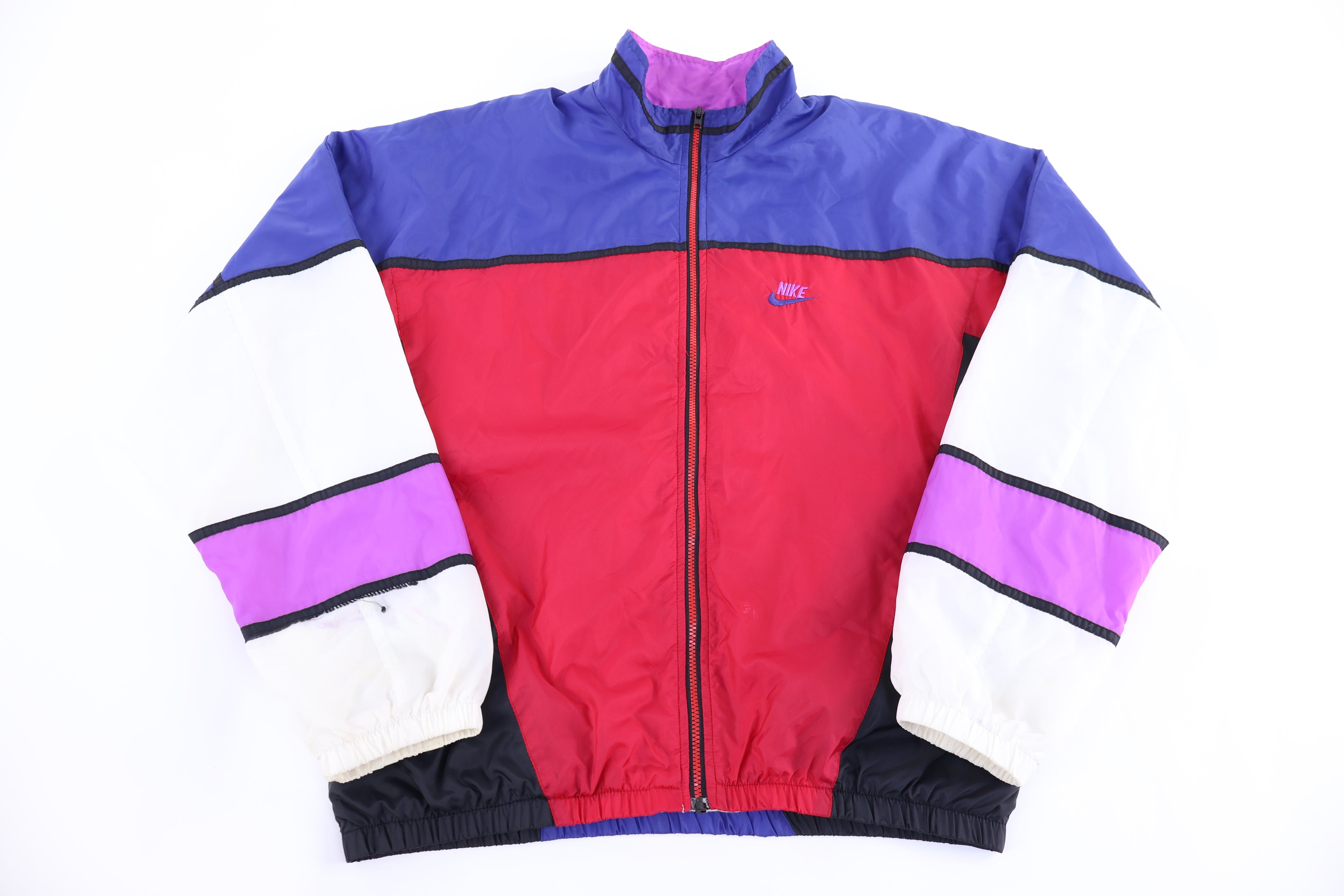 90's Nike Embroidered Logo Multicolor Full Zip Jacket
