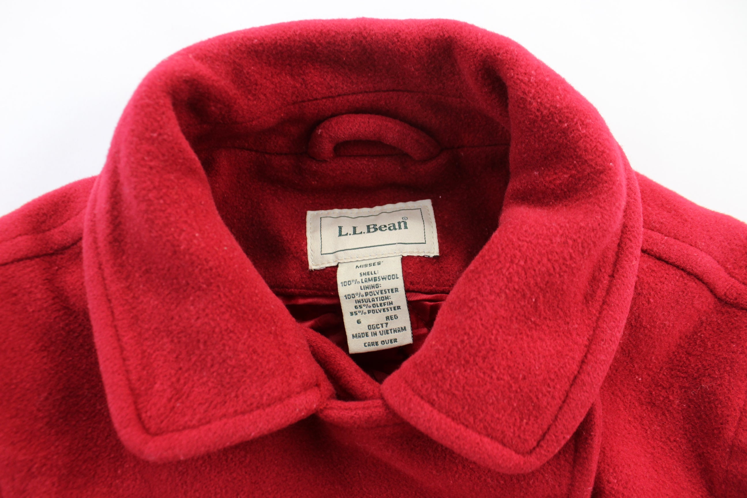 Women's L.L. Bean Red Wool Coat