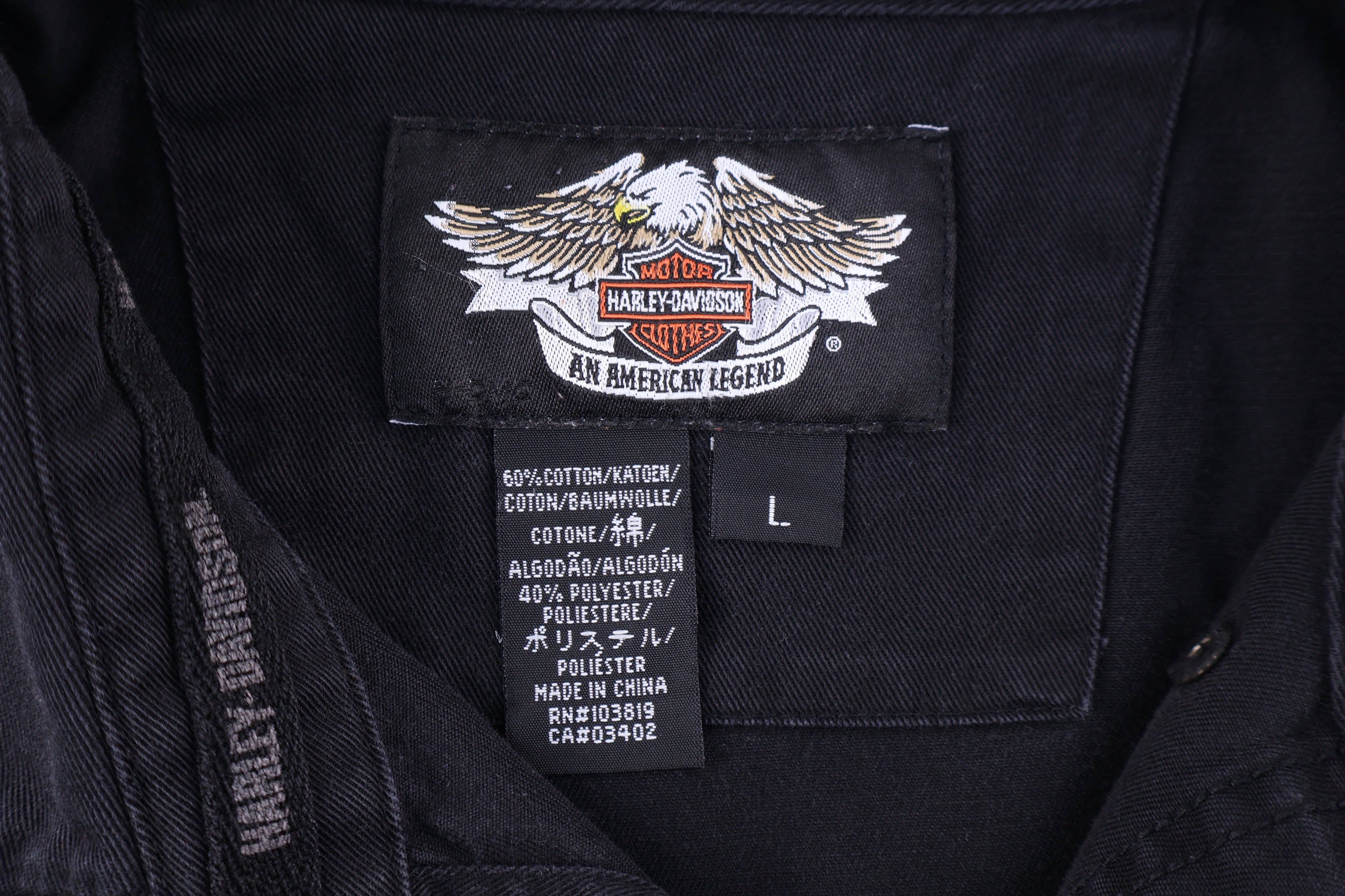 Harley Davidson Motorcycles Black Button Down