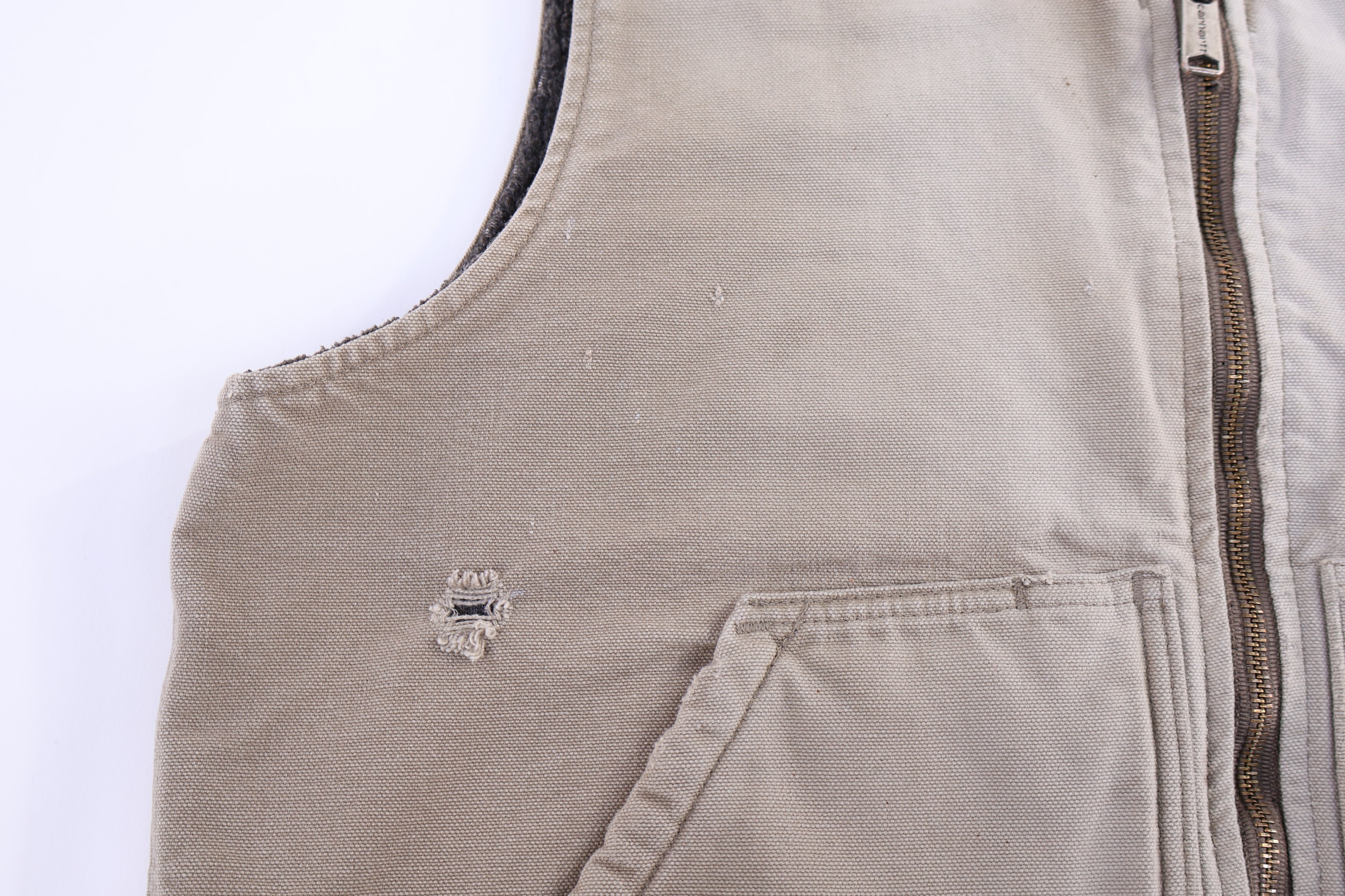 Carhartt Logo Patch Tan Full Zip Vest