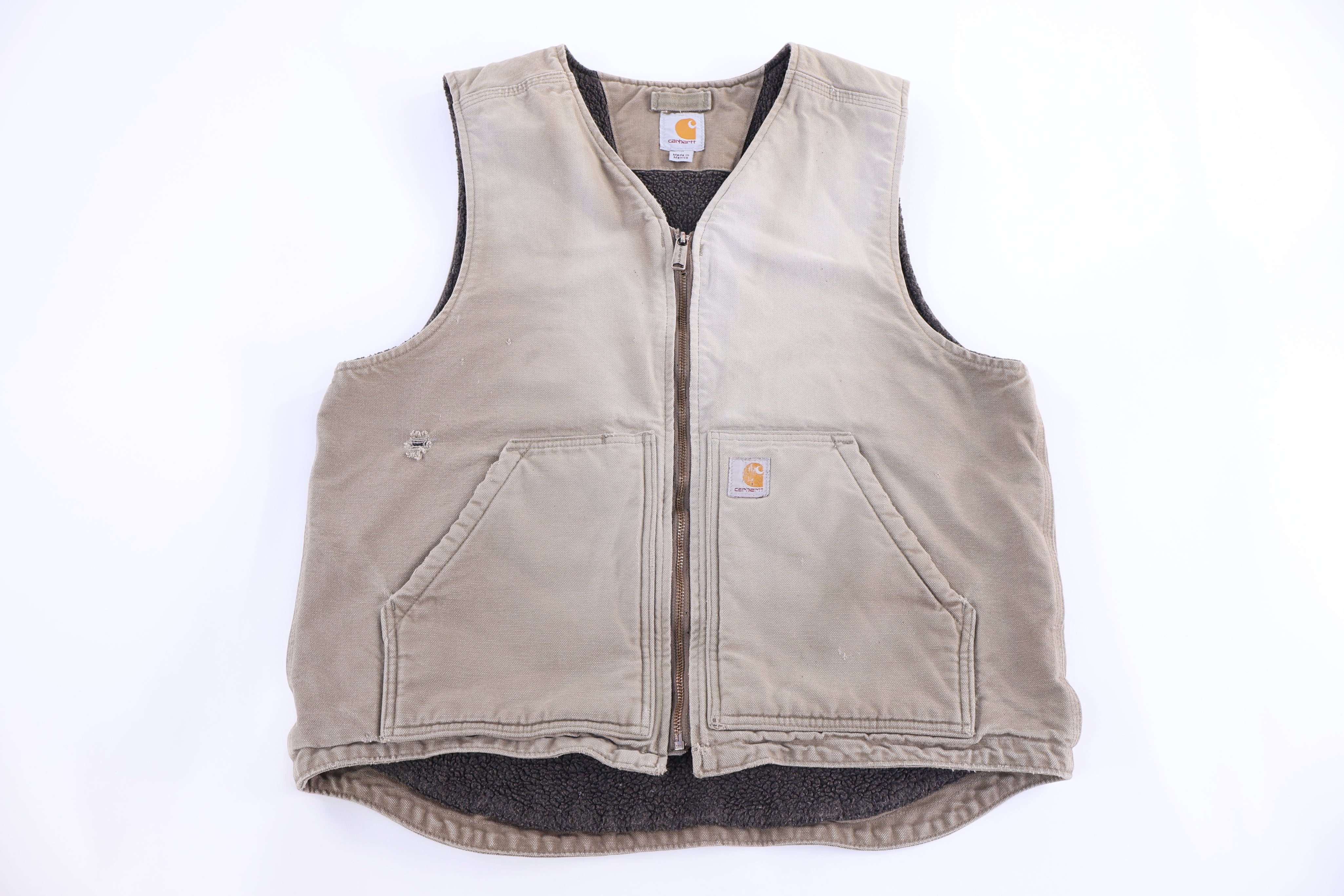 Carhartt Logo Patch Tan Full Zip Vest