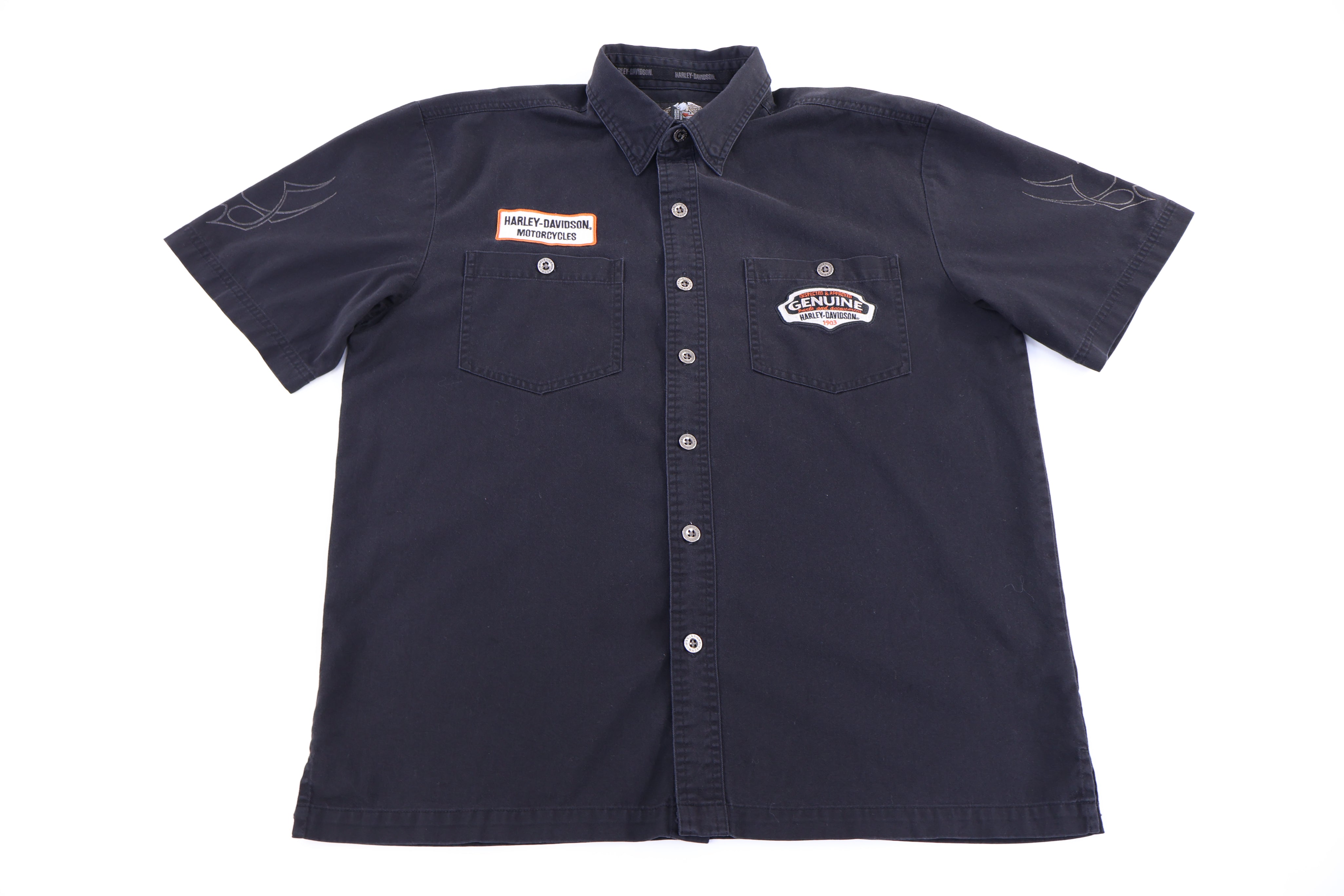 Harley Davidson Motorcycles Black Button Down