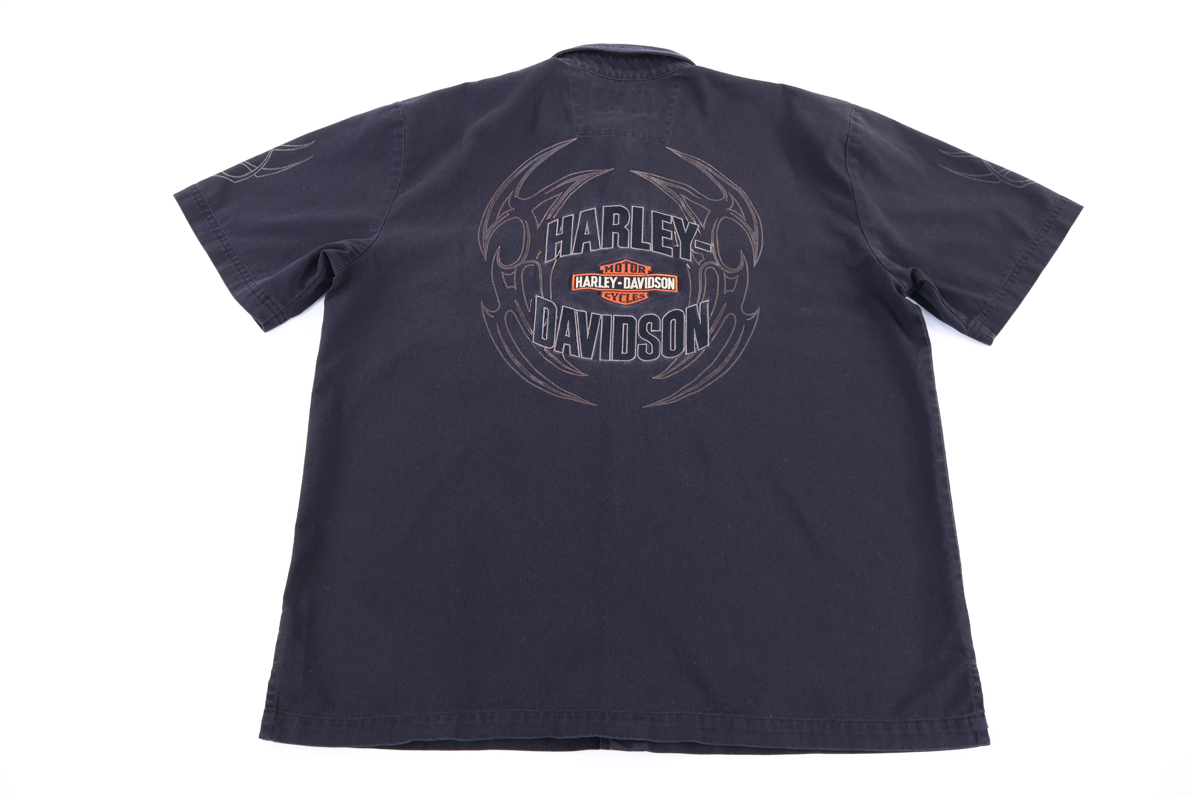 Harley Davidson Motorcycles Black Button Down