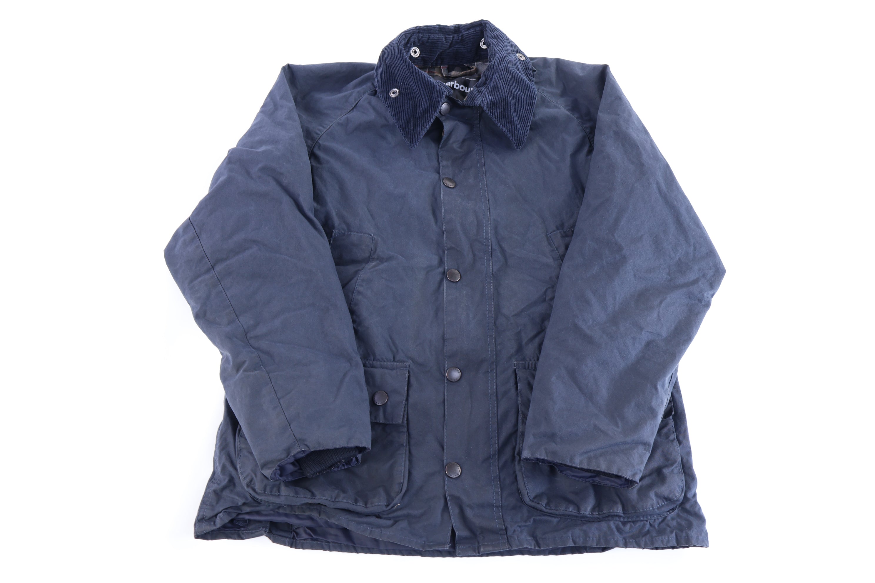 Women's Barbour Navy Blue Full Zip Waxed Jacket