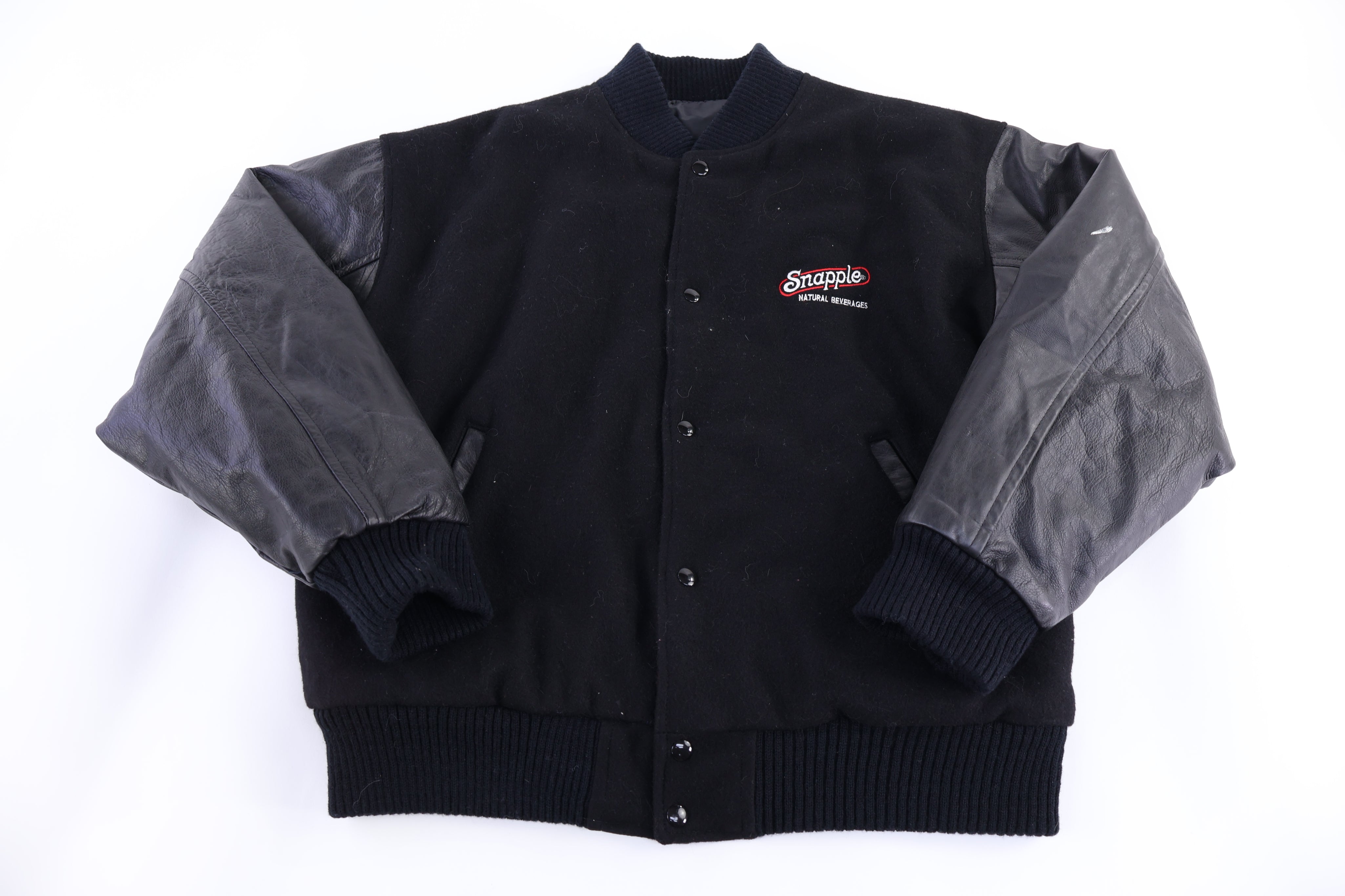 90's Snapple Tea Black Bomber Jacket