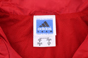 Vintage Adidas Embroidered Logo Red & White Full Zip Windbreaker