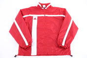 Vintage Adidas Embroidered Logo Red & White Full Zip Windbreaker