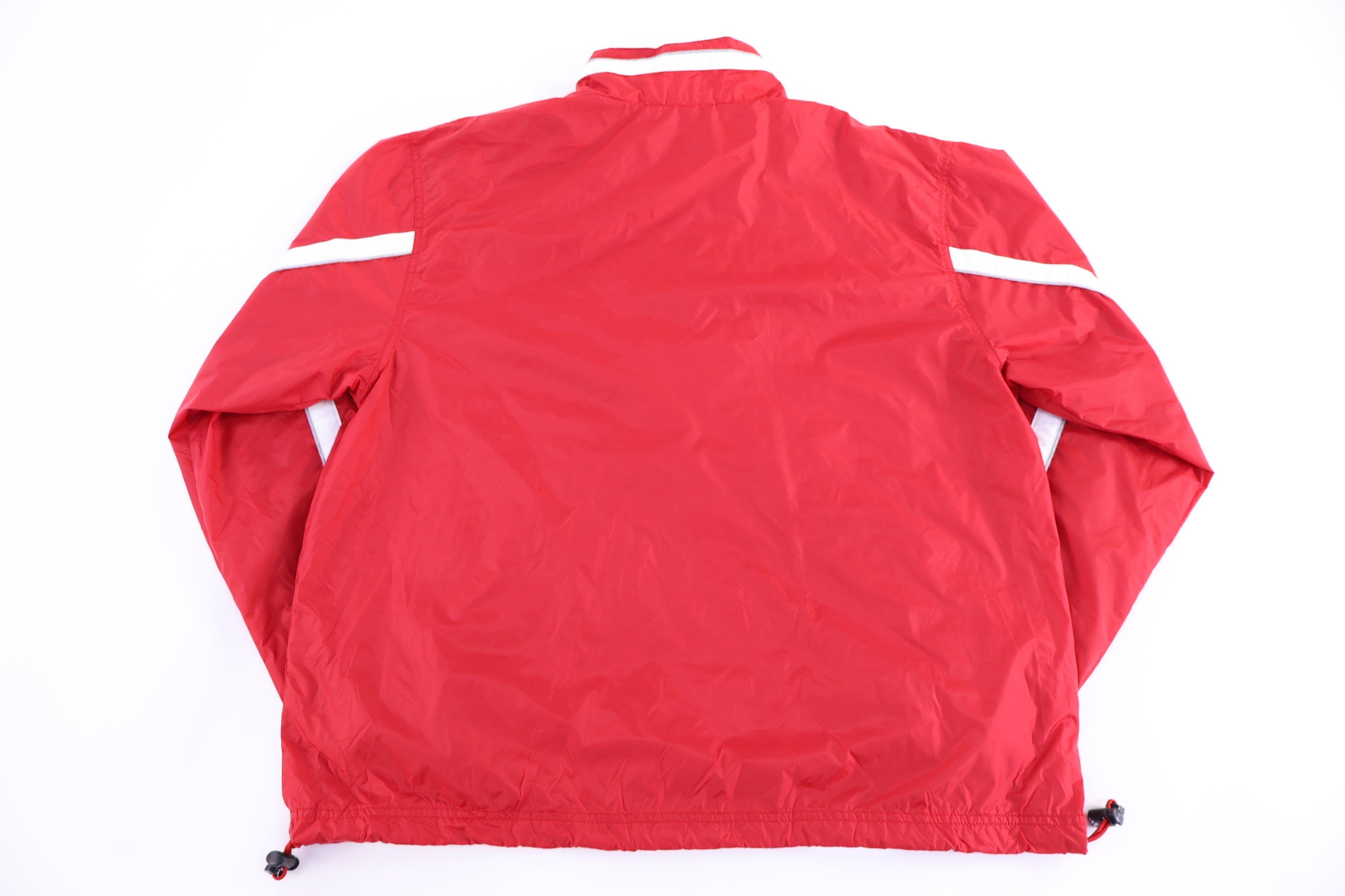 Vintage Adidas Embroidered Logo Red & White Full Zip Windbreaker