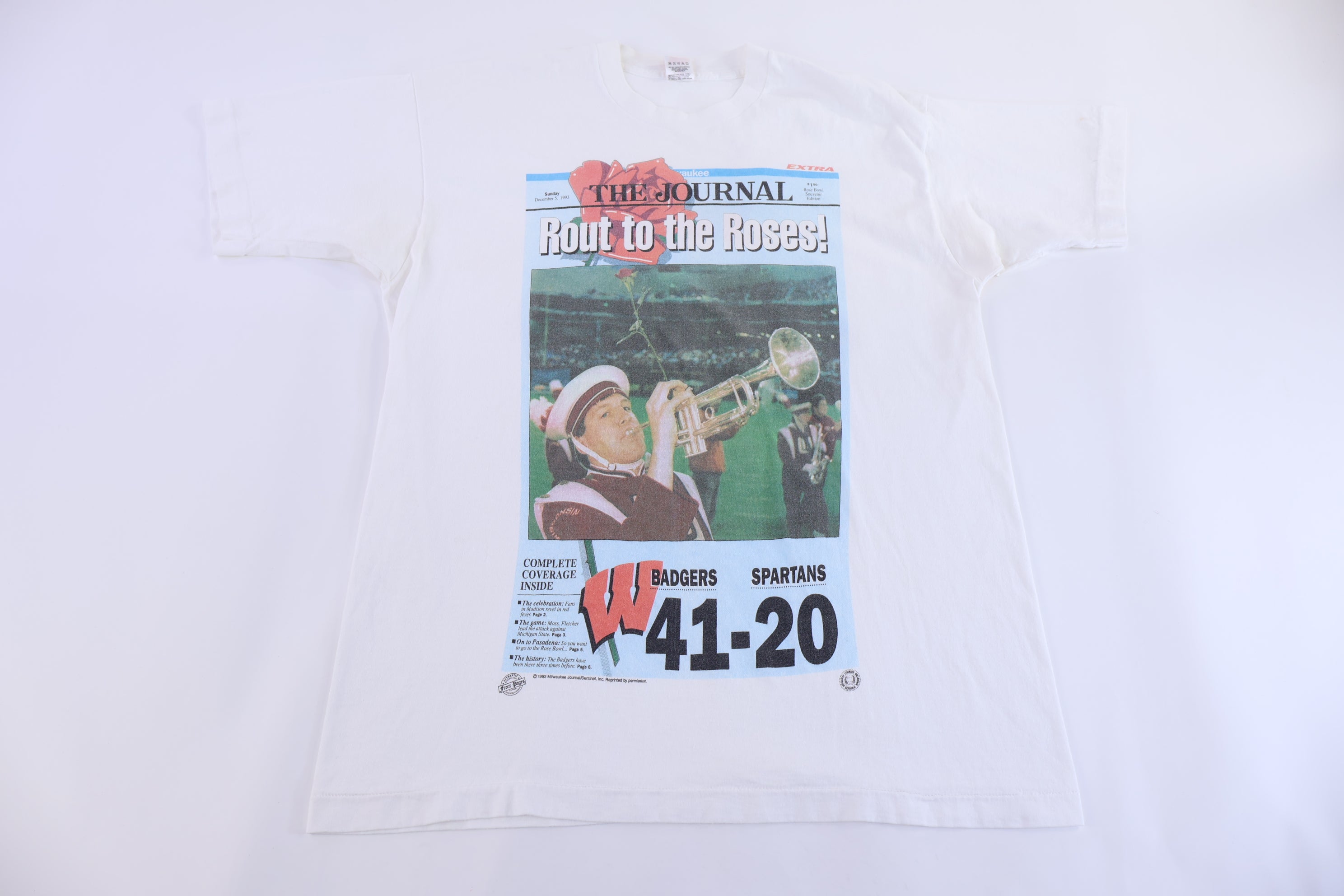 1993 The Journal Badgers Vs Spartans Football T-shirt