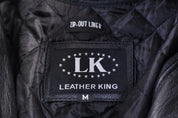 Vintage Leather King Black Leather Biker Jacket