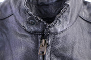 Vintage Leather King Black Leather Biker Jacket